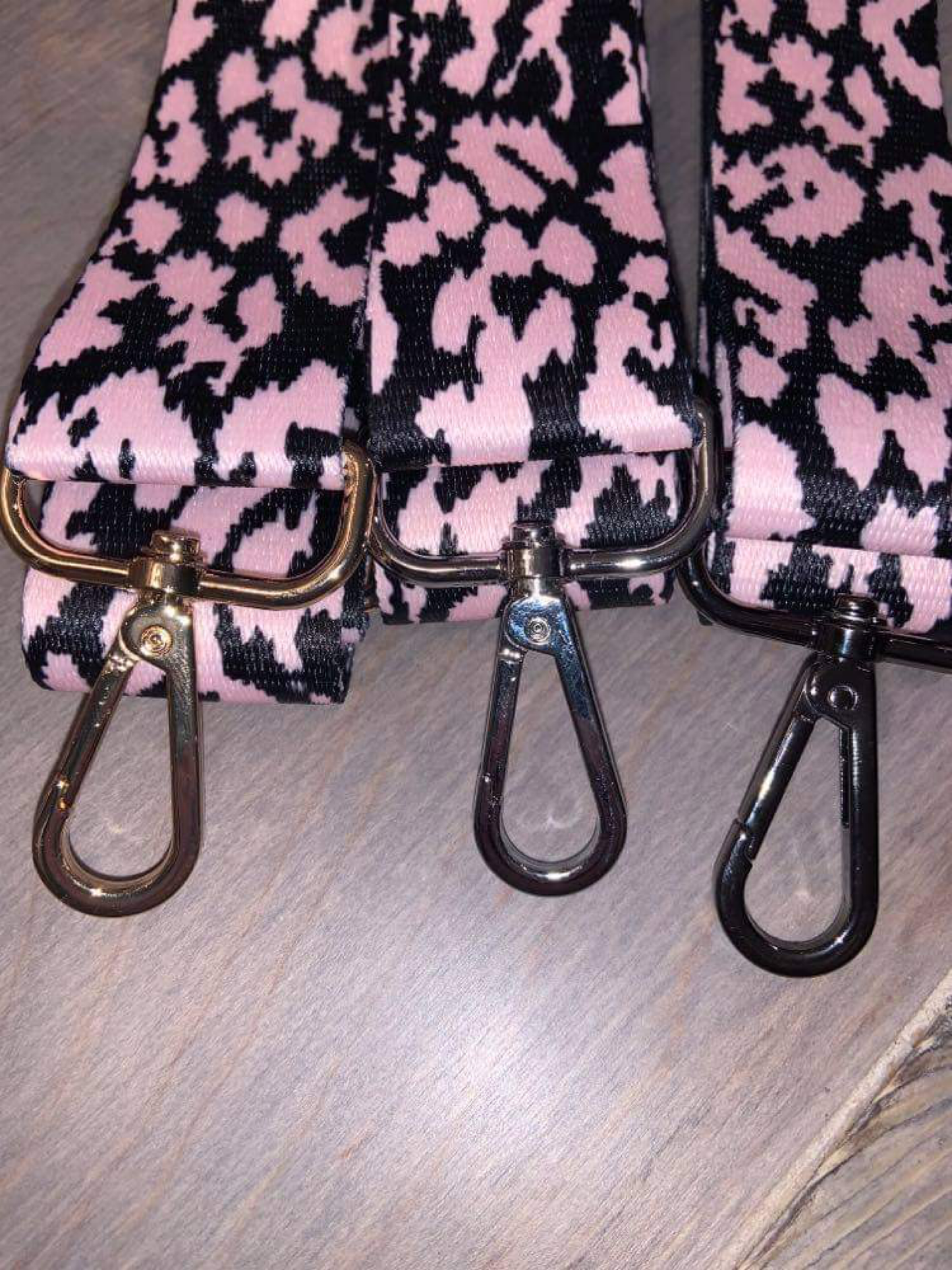 Assorted Color Leopard Bag Strap - 3.8 cm width Fuchsia, Light Pink, Blue or White