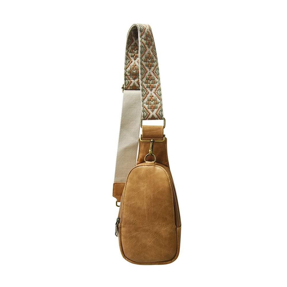 Vegan Leather Sling/ Belt Bag - Pink