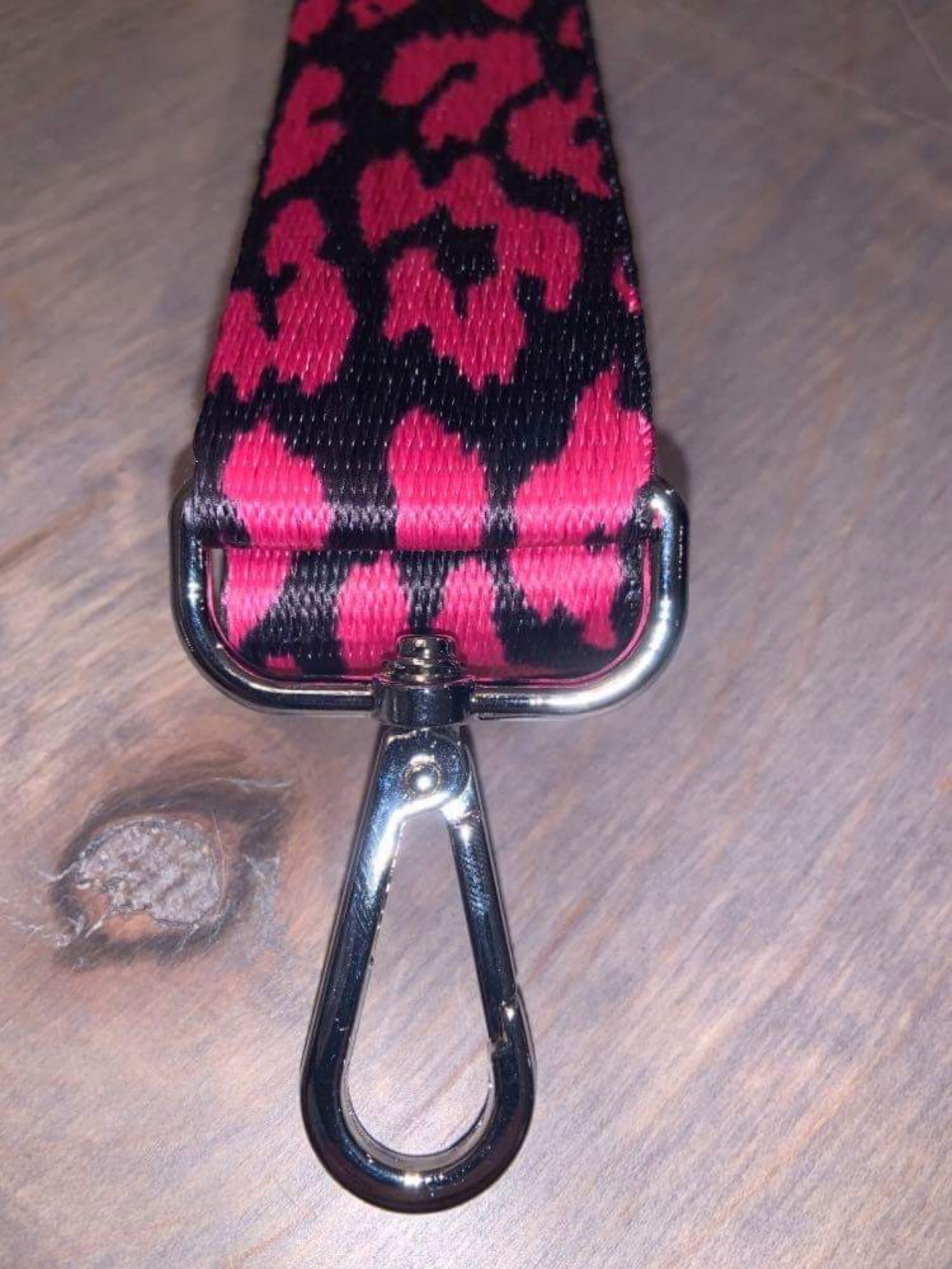 Assorted Color Leopard Bag Strap - 3.8 cm width Fuchsia, Light Pink, Blue or White