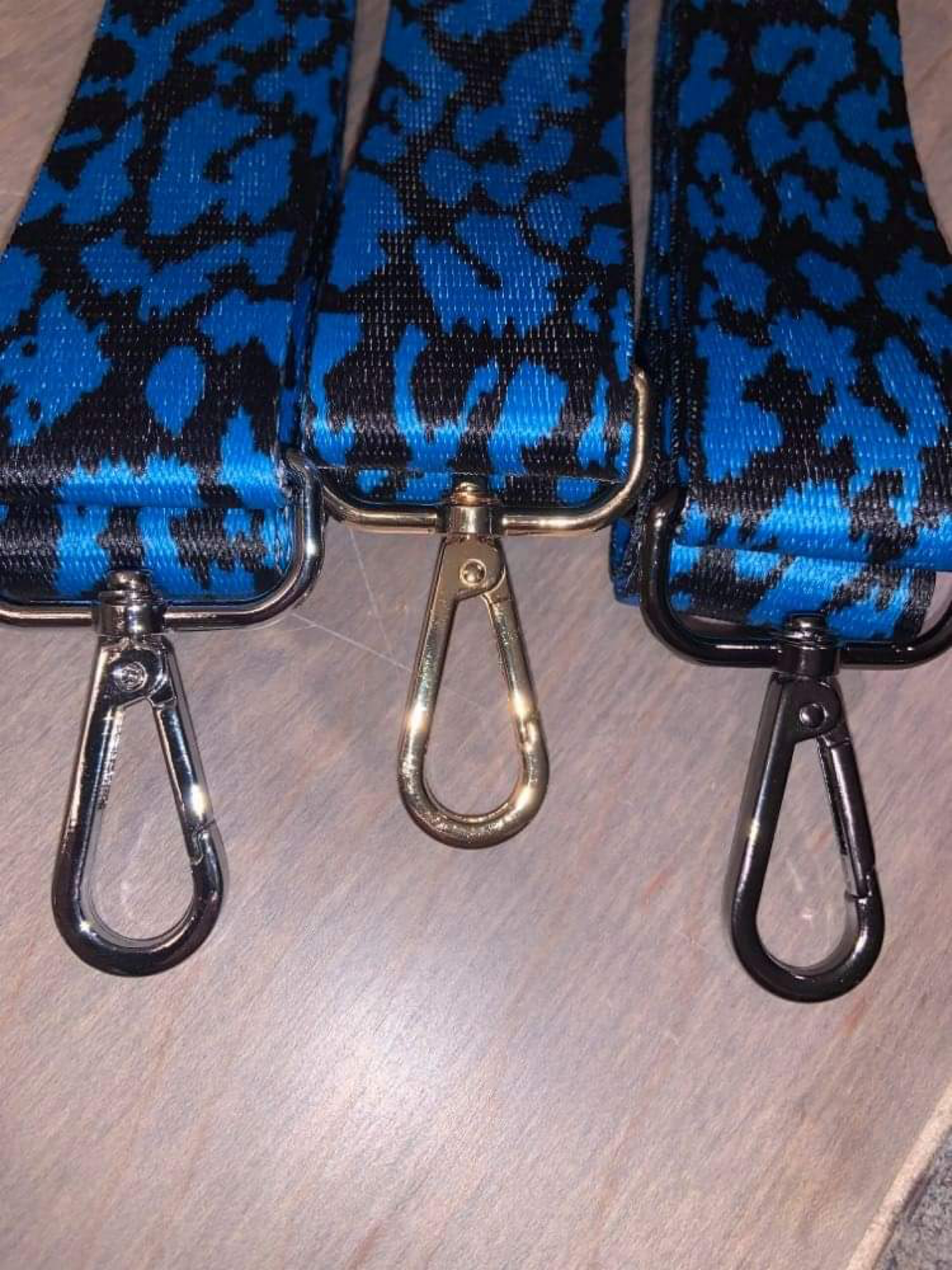 Assorted Color Leopard Bag Strap - 3.8 cm width Fuchsia, Light Pink, Blue or White