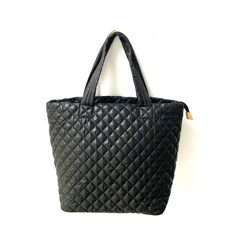Black Quilted Tote with Full Size Wristlet Clutch Bag Included!