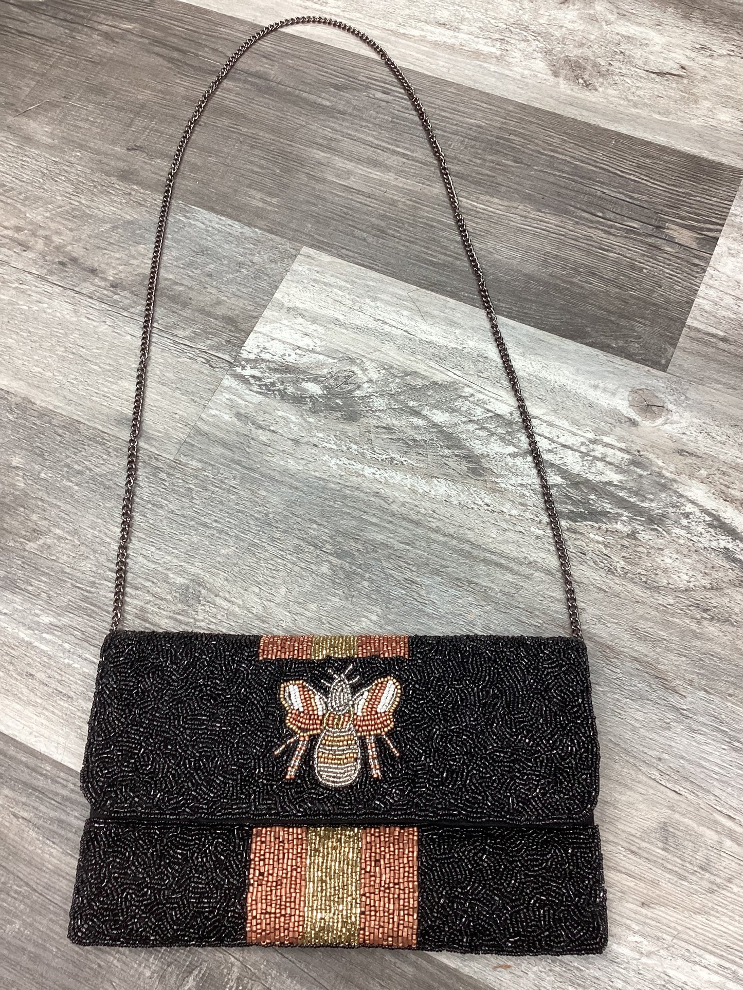 Bee Black Beaded Clutch Bag 🖤🐝🤎