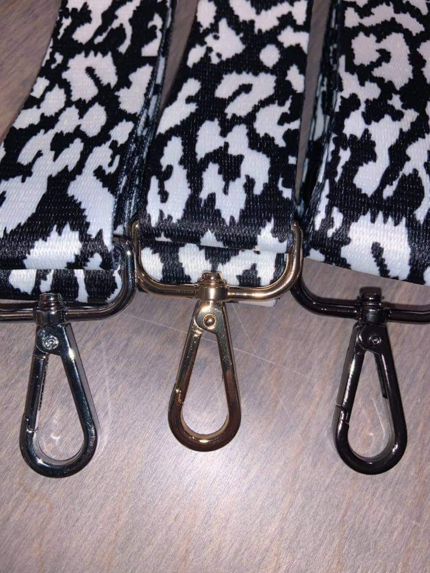 Assorted Color Leopard Bag Strap - 3.8 cm width Fuchsia, Light Pink, Blue or White