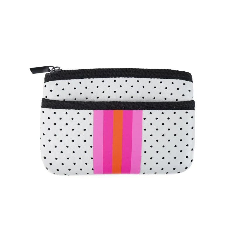 Mini Neoprene Card, Wallet, Bag Key Purse with Zipper Closure - Assorted Designs