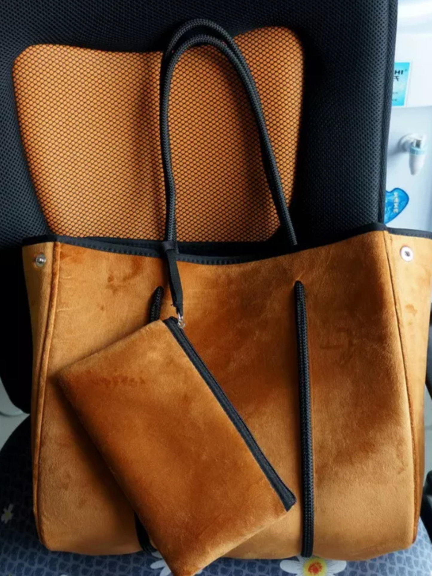 Velvet Soft Surface Neoprene Tote Bag - Assorted Colors