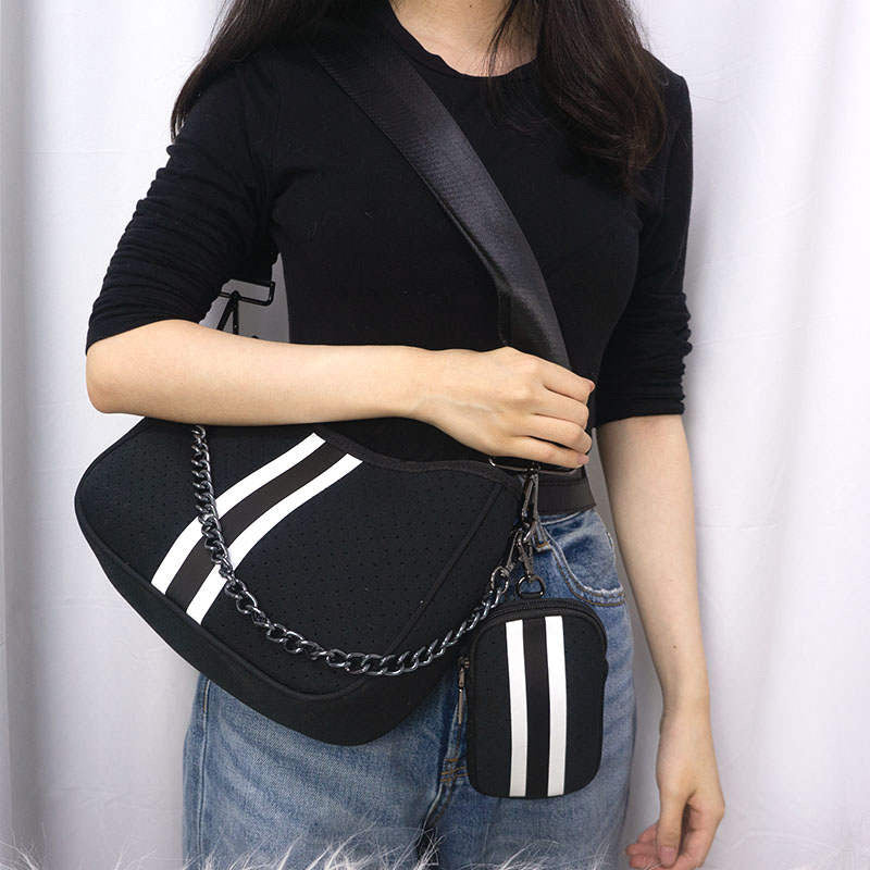 Neoprene Messenger Sling Shoulder Chain Cross Body Bag - Assorted Designs