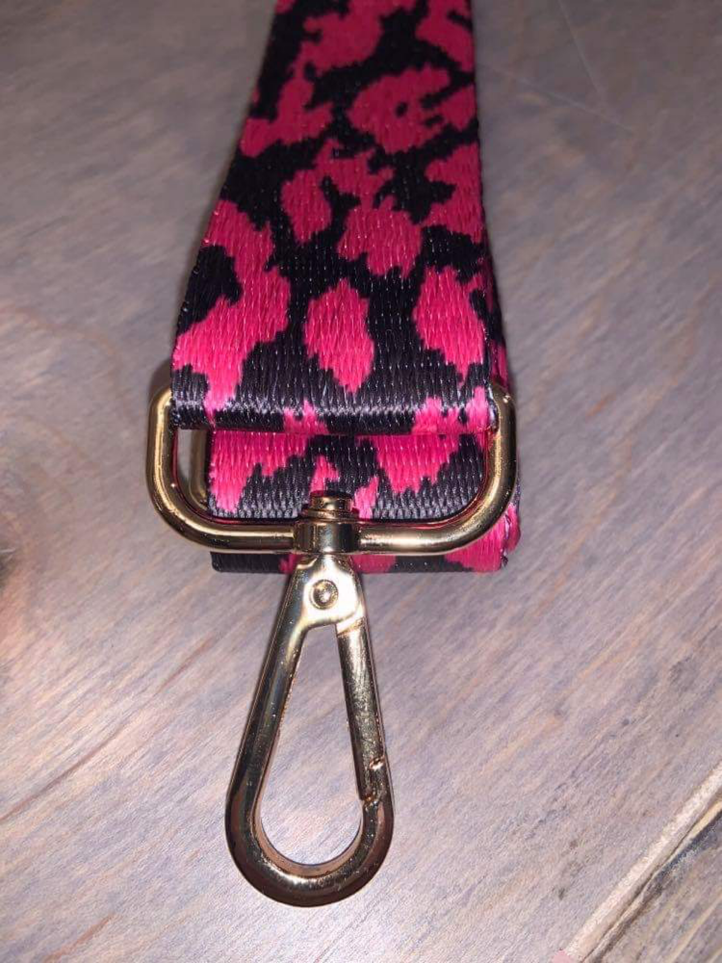 Assorted Color Leopard Bag Strap - 3.8 cm width Fuchsia, Light Pink, Blue or White