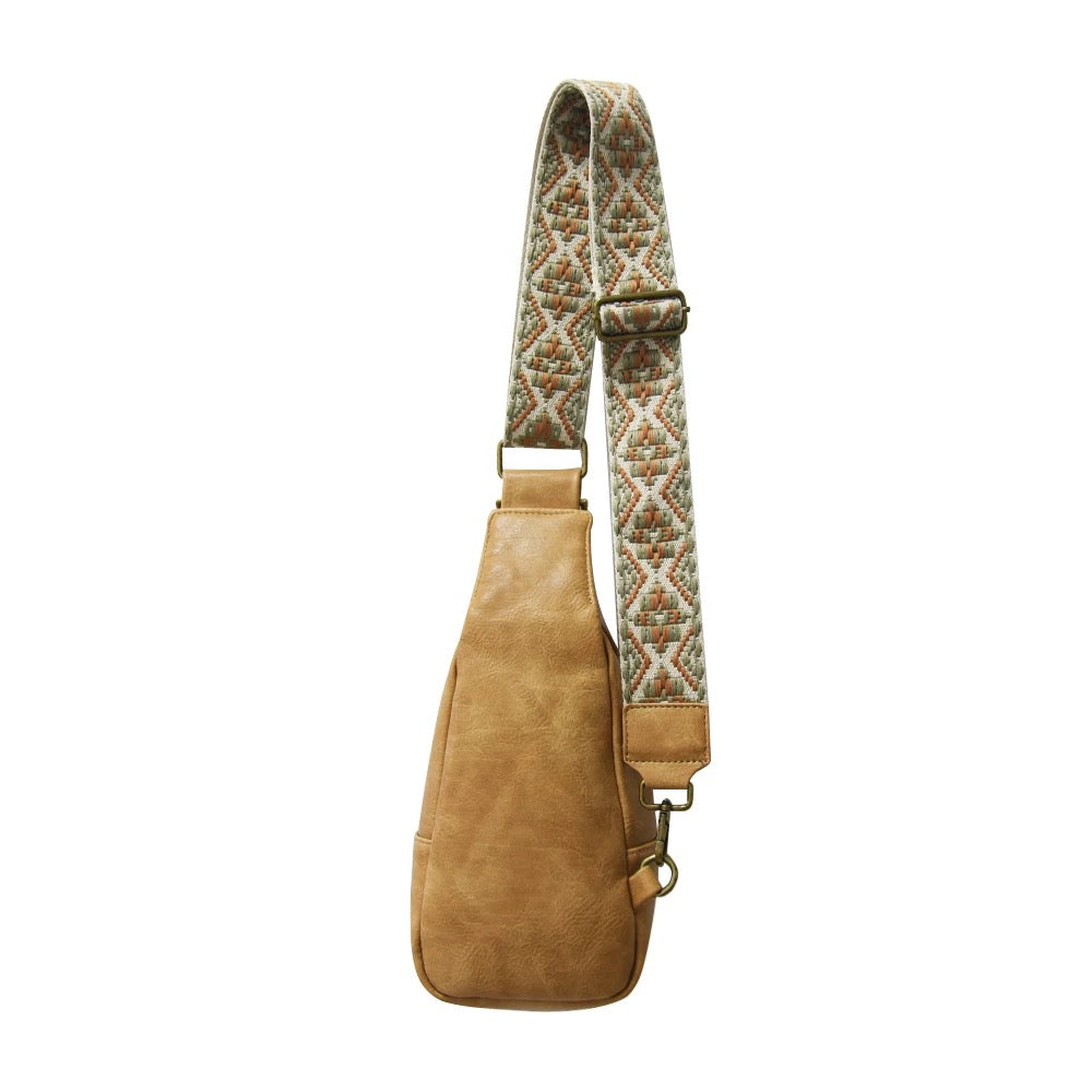 Vegan Leather Sling/ Belt Bag - Pink