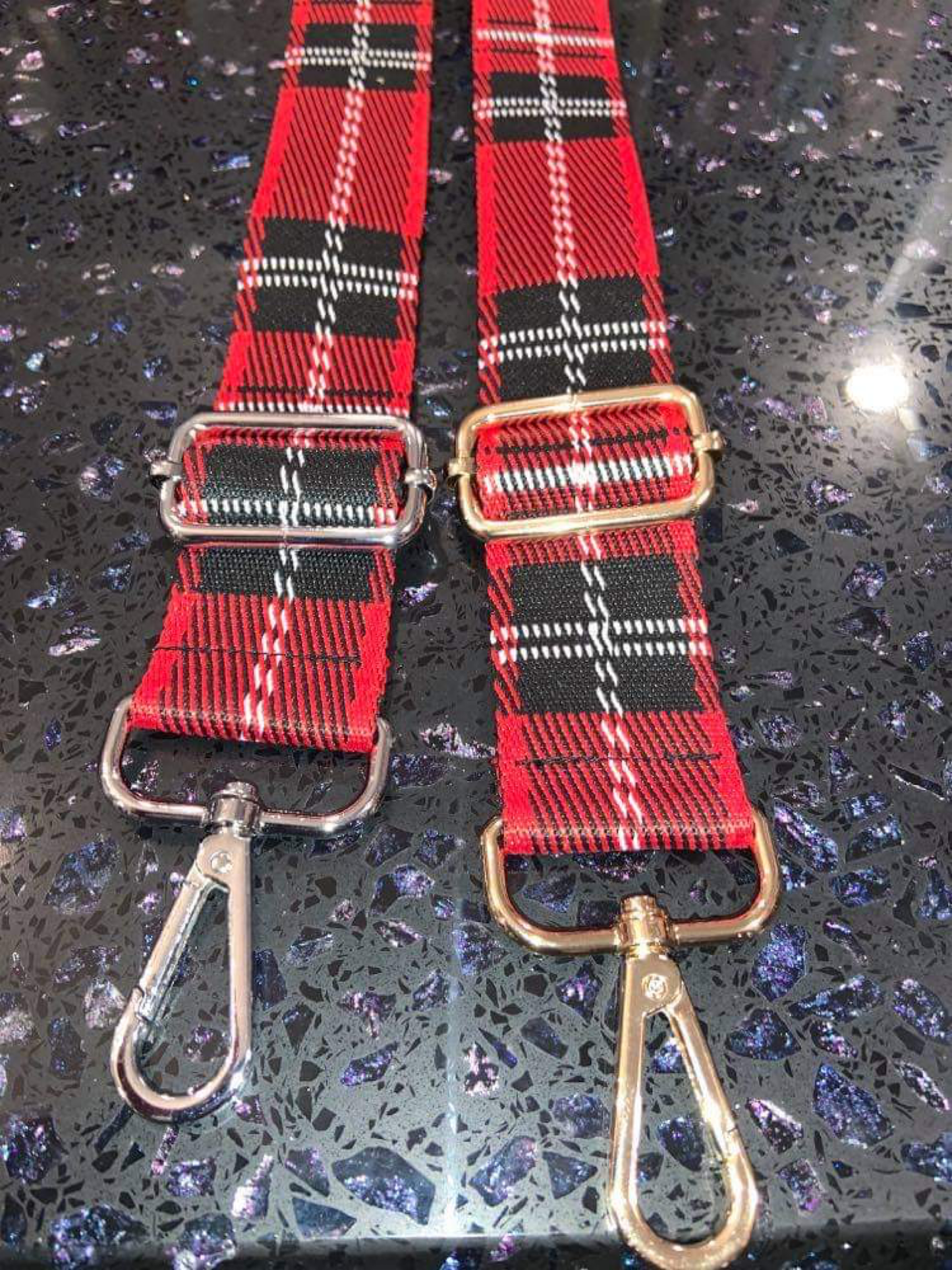 Red Plaid Adjustable Bag Strap