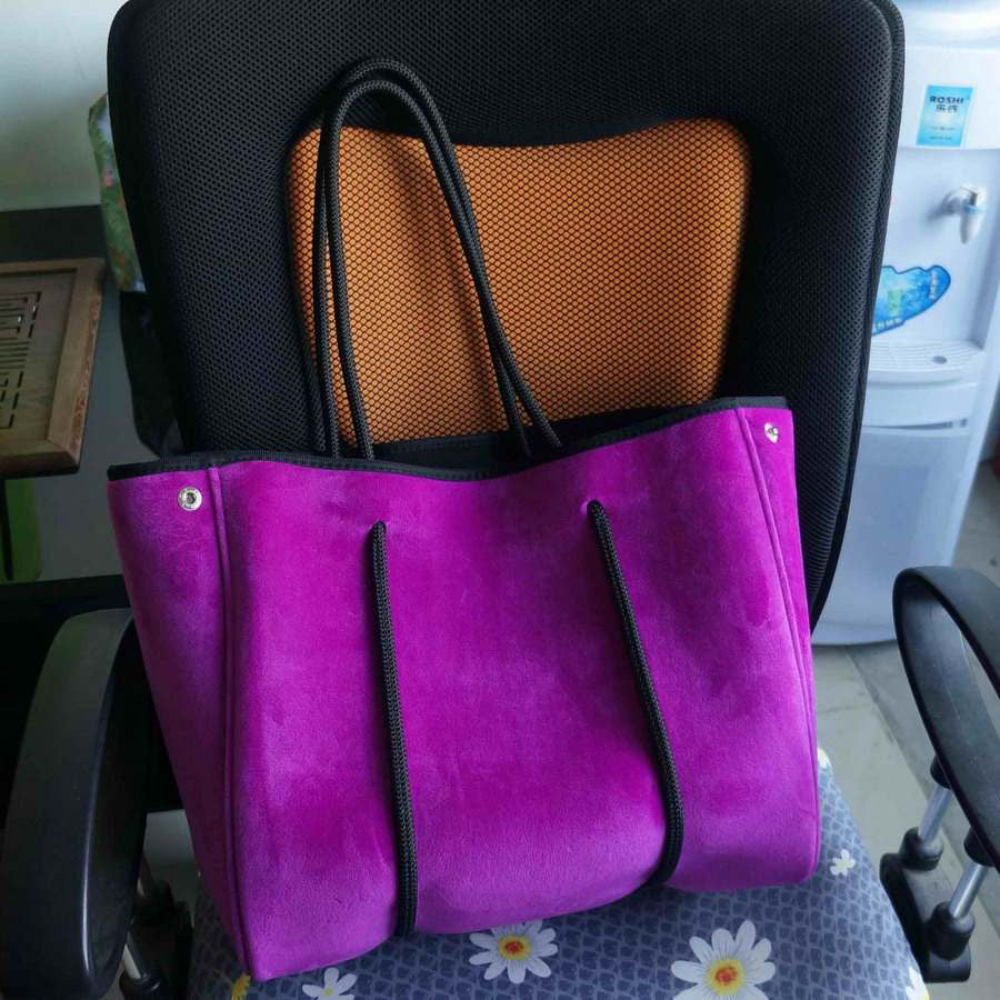 Velvet Soft Surface Neoprene Tote Bag - Assorted Colors