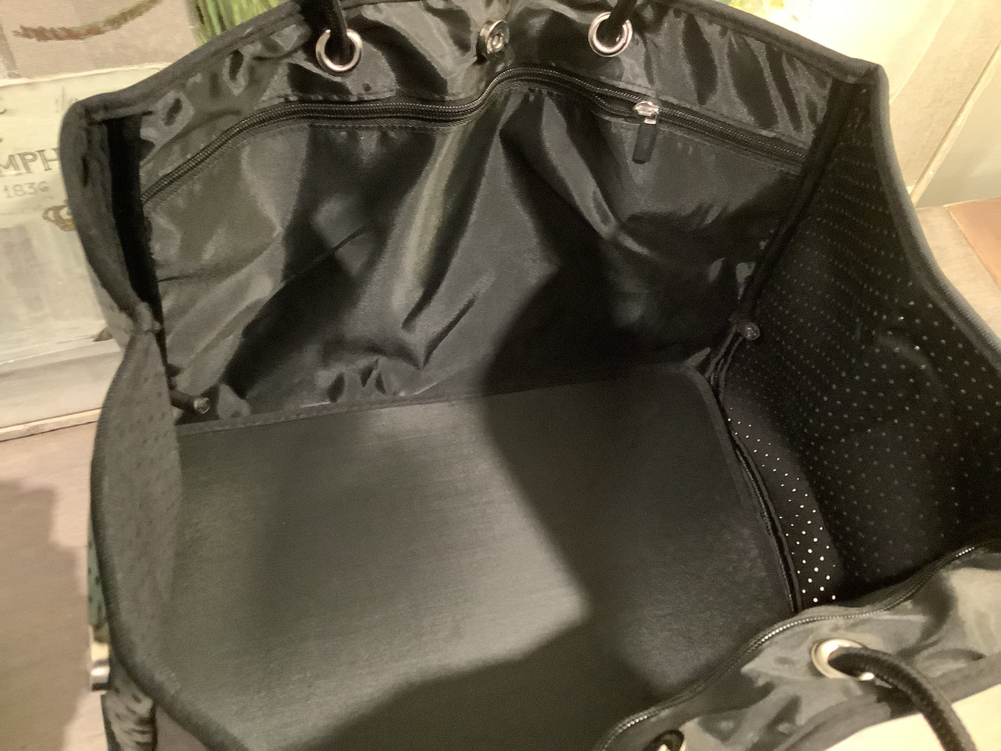 Camo and Rainbow Stripe Neoprene Tote ๐