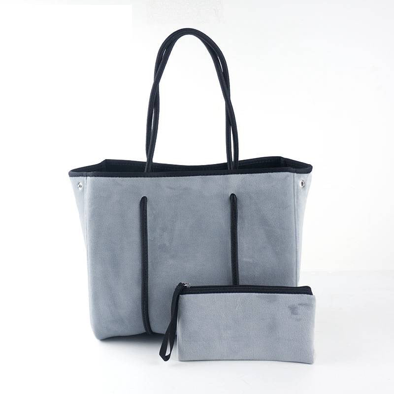 Velvet Soft Surface Neoprene Tote Bag - Assorted Colors