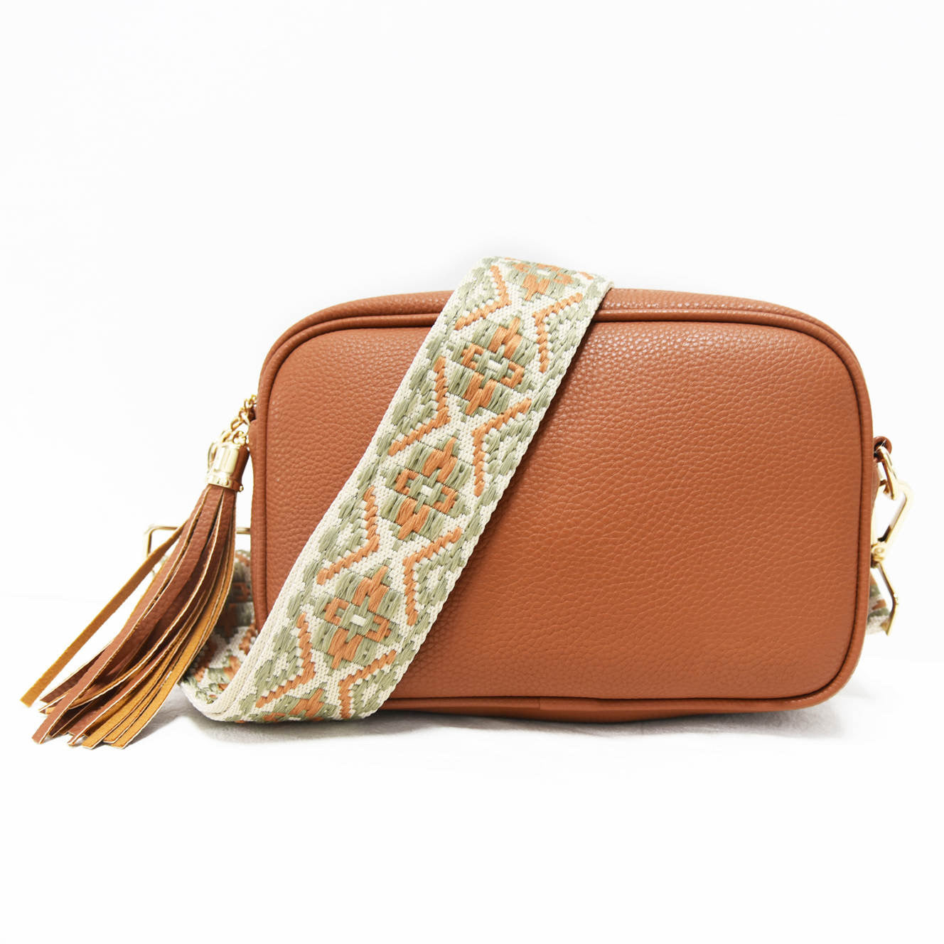 Vegan Leather Crossbody Bag - Assorted Colors
