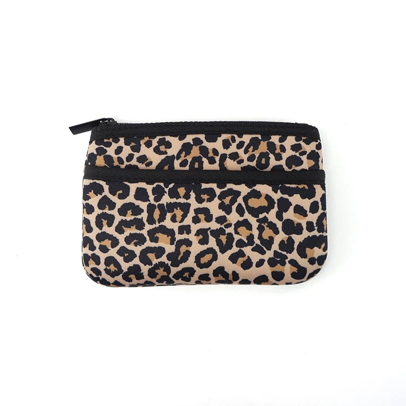 Mini Neoprene Card, Wallet, Bag Key Purse with Zipper Closure - Assorted Designs