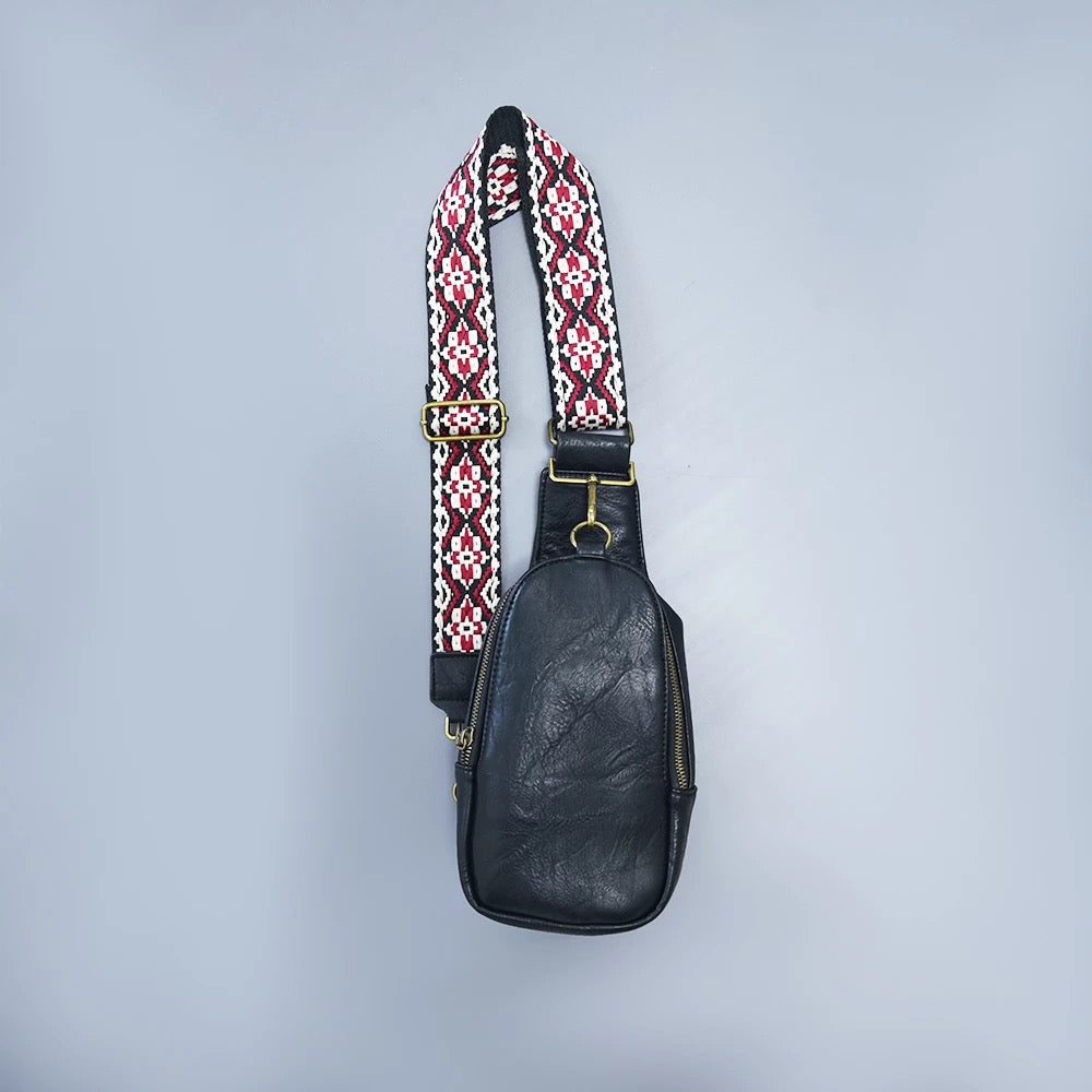 Vegan Leather Sling/ Belt Bag - Pink