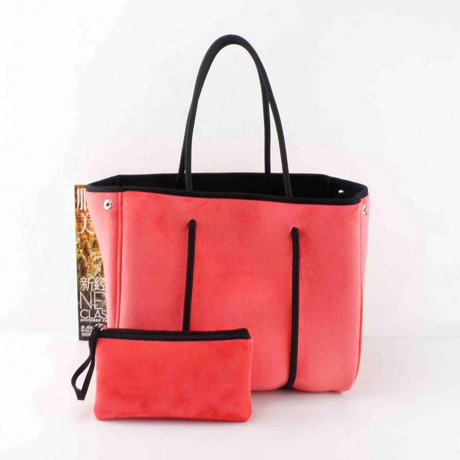 Velvet Soft Surface Neoprene Tote Bag - Assorted Colors