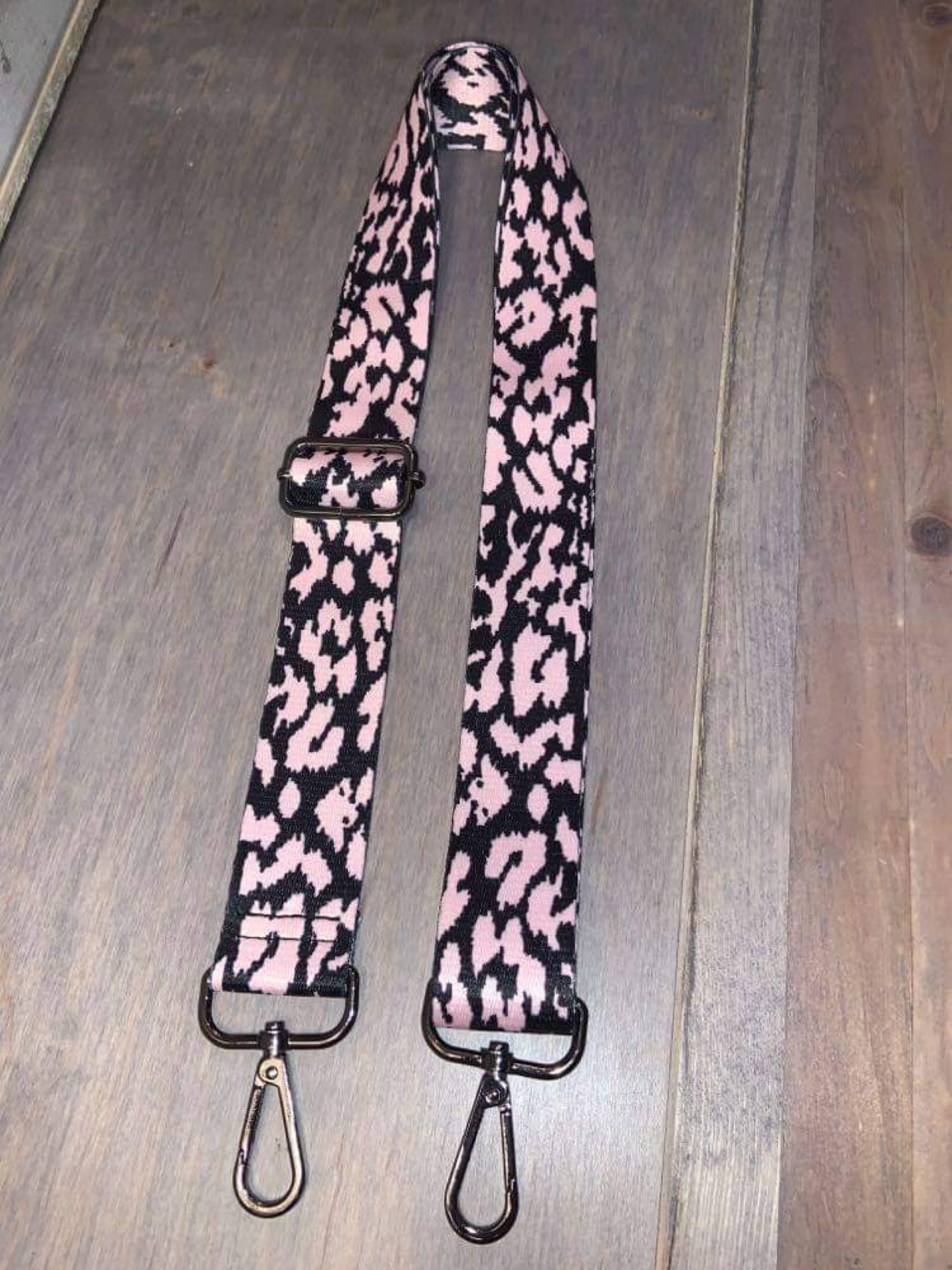 Assorted Color Leopard Bag Strap - 3.8 cm width Fuchsia, Light Pink, Blue or White