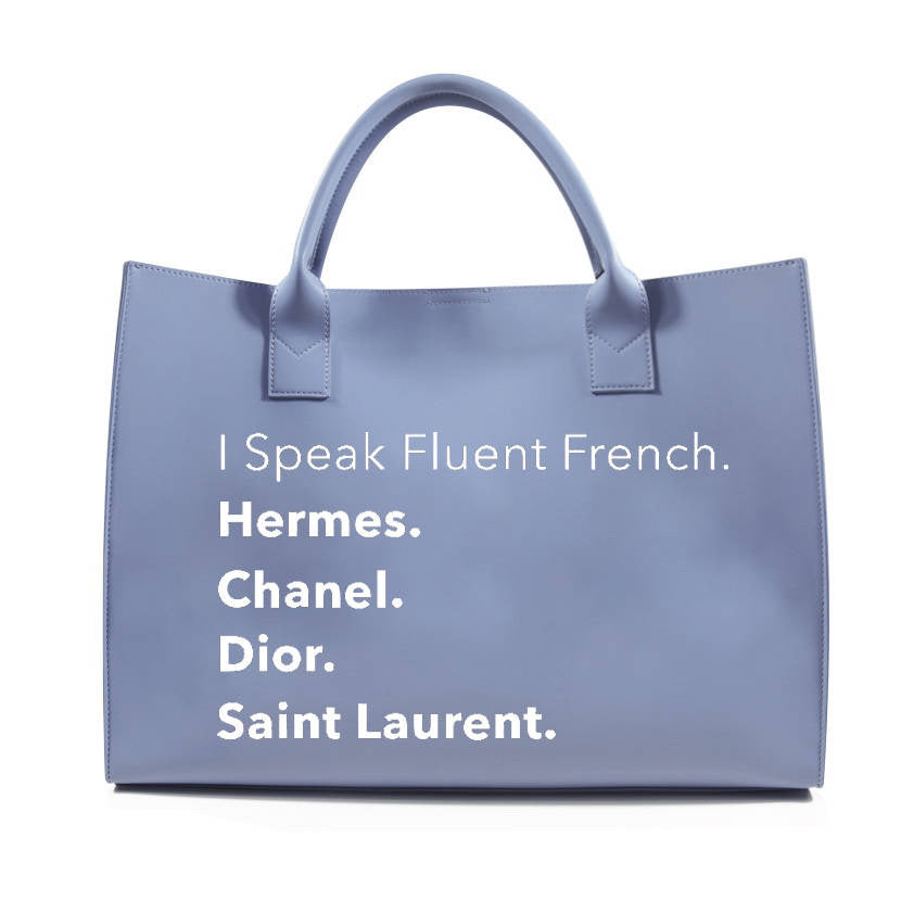 I Speak French Vegan Leather Tote - Assorted Colors