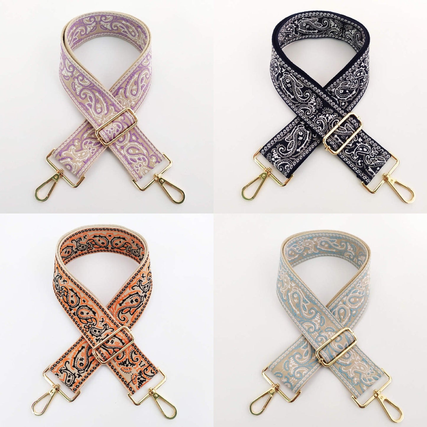 Paisley Design Bag Straps - Assorted Colors