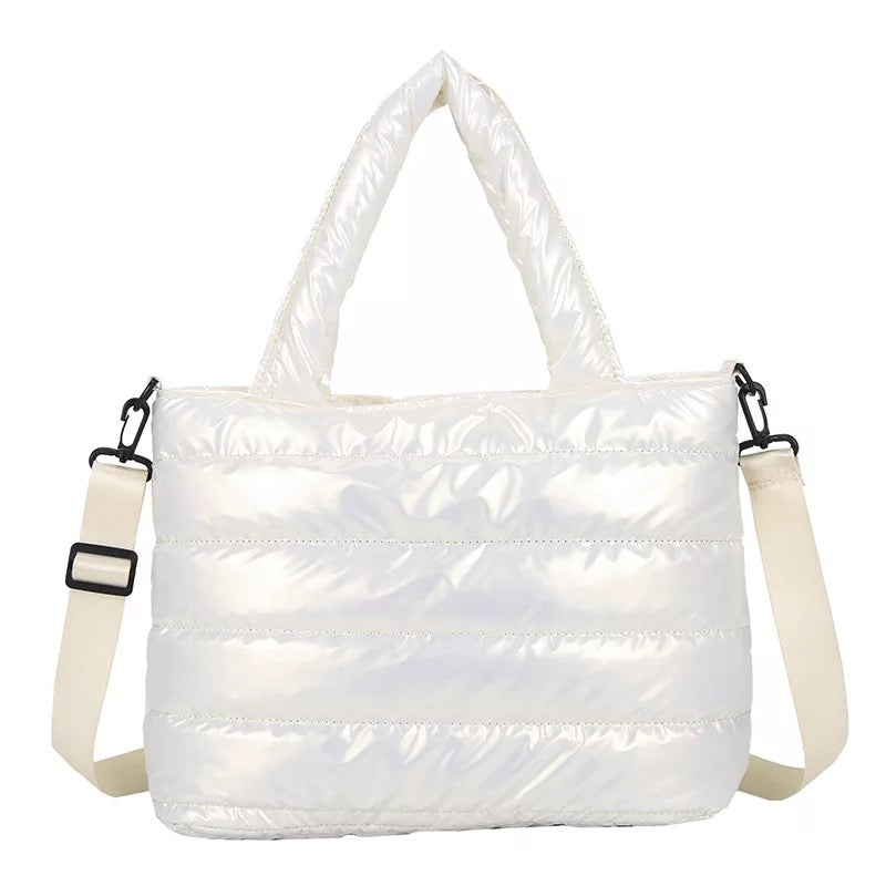 Nylon Puffer Tote Bag - Assorted Colors