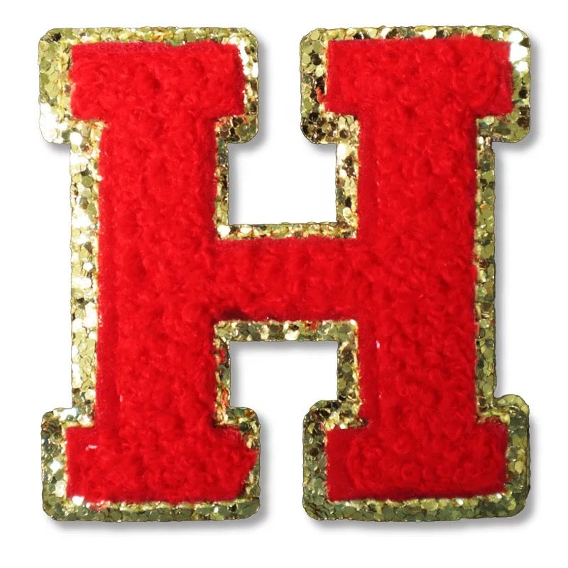 2 Inch Chenille Letters Adhesive Stickers - Red