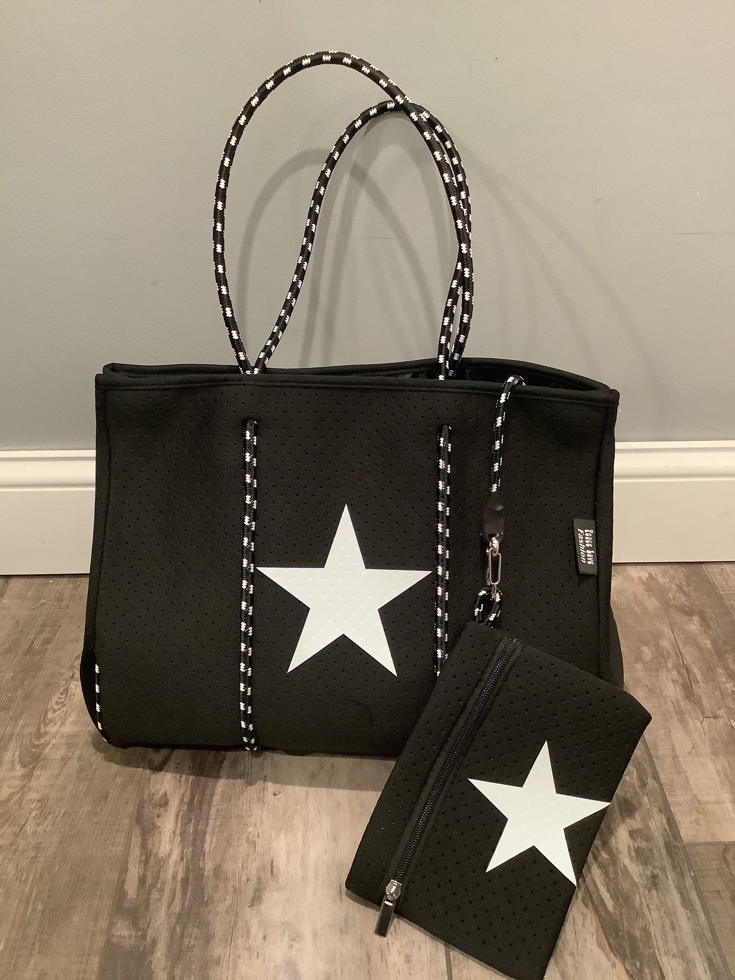 Black Neoprene Tote with Star ⭐️