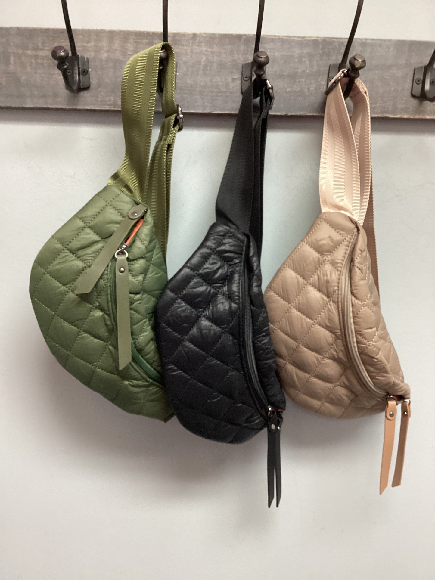 Quilted Puffer Fanny Pack - Tan or Black