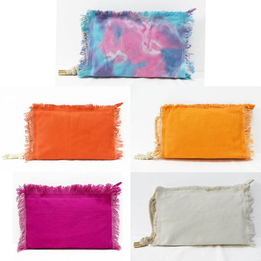 Canvas Fringe Clutch - Assorted Colors