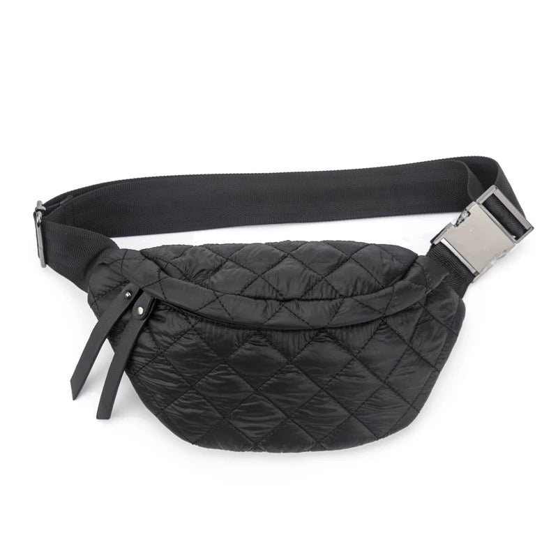 Quilted Puffer Fanny Pack - Tan or Black