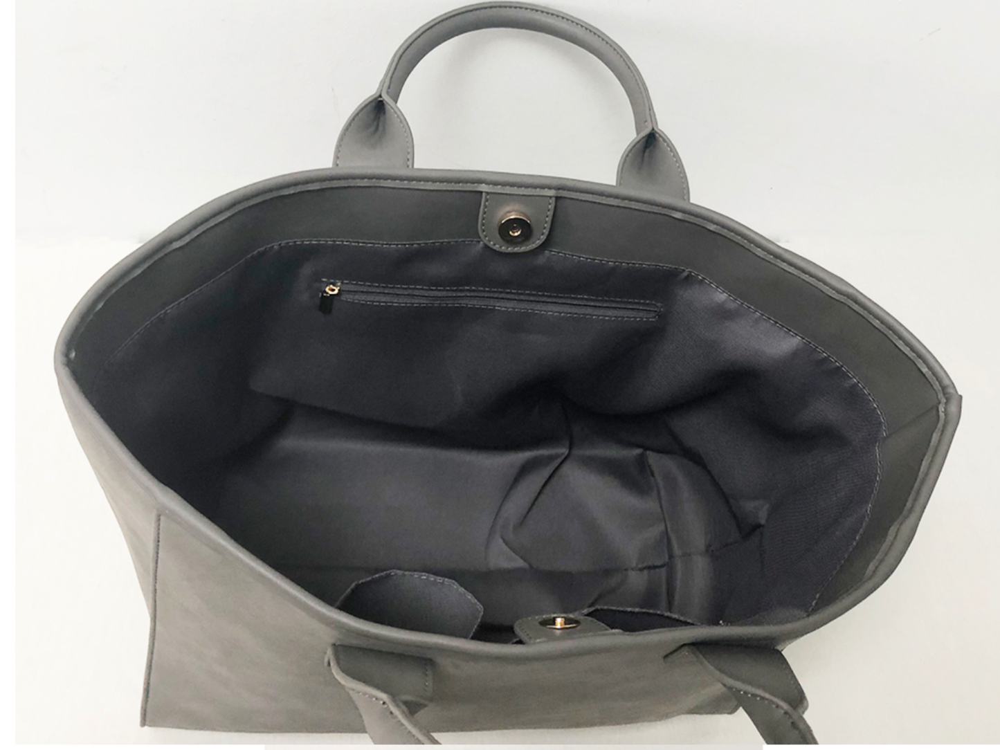 Speak French Tote - Camel, Grey, Black