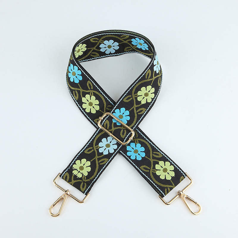 Blue Lime Floral Bag Strap