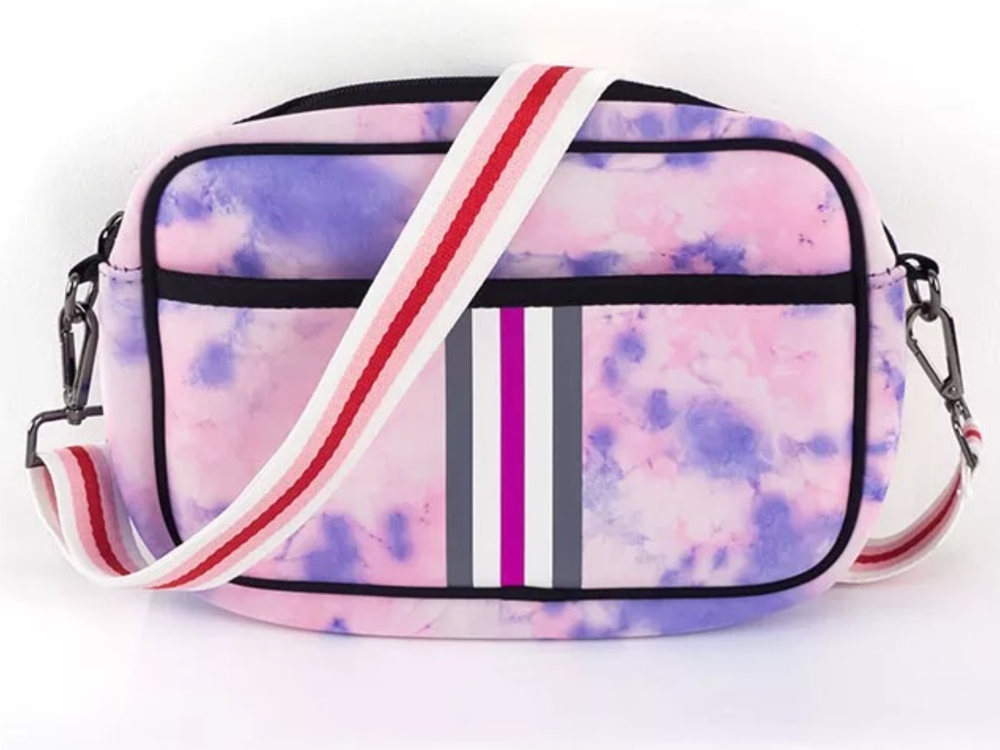 Pink & Purple Tiedye Neoprene Crossbody Bag