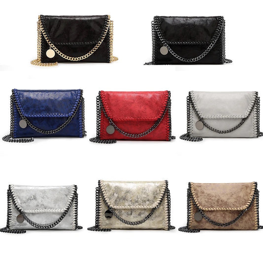 Ultra Soft Vegan Leather Clutch With Crossbody Chain - Assorted Colors