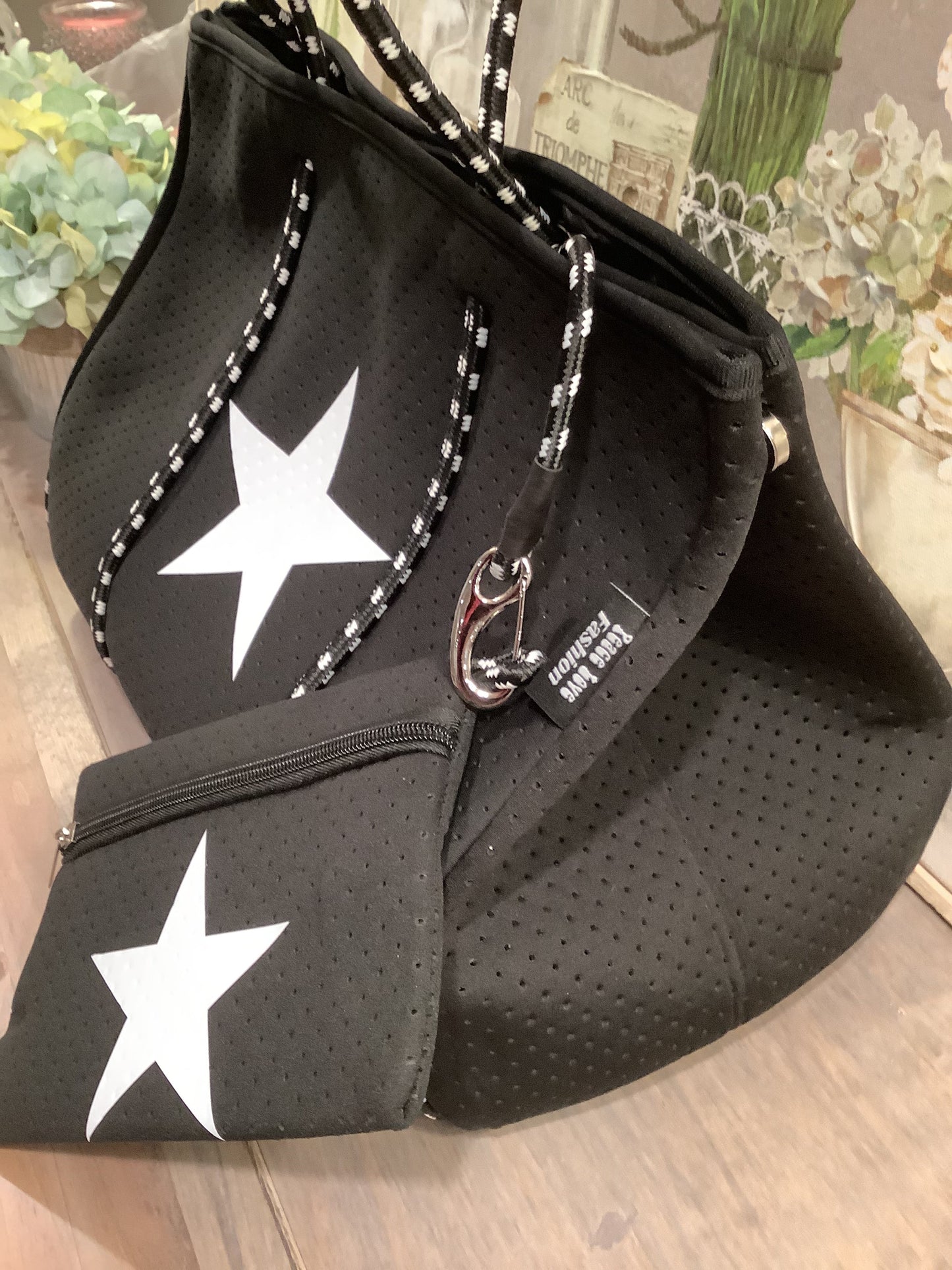 Black Neoprene Tote with Star ⭐️