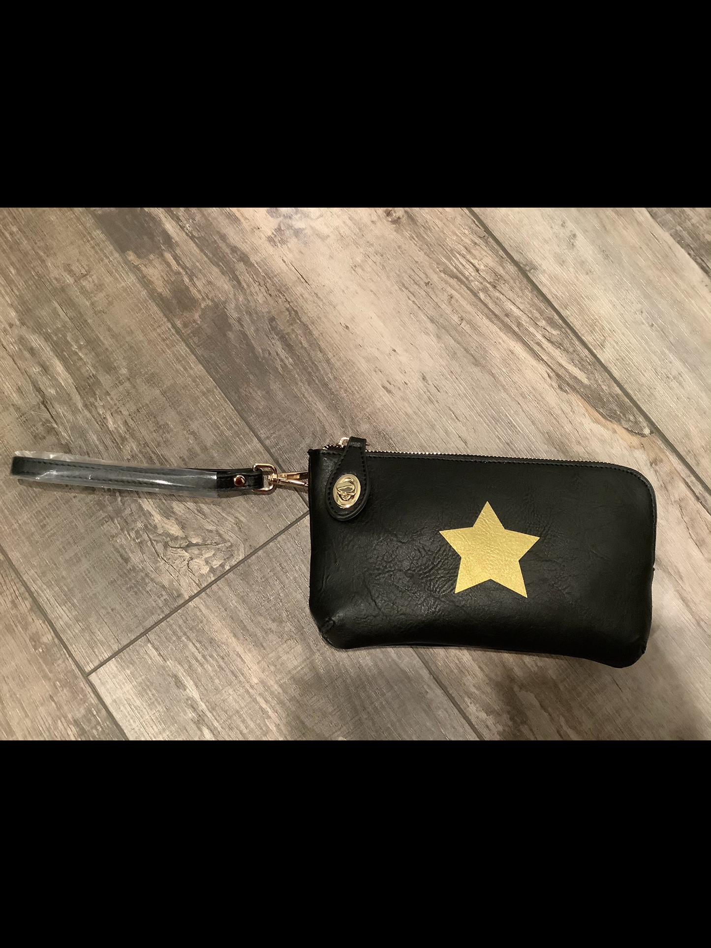 Star Vegan Leather Clutch/Crossbody Bag - Black 🖤