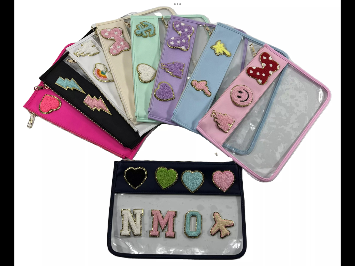 Clear Pouch With Zipper Top - Assorted Colors