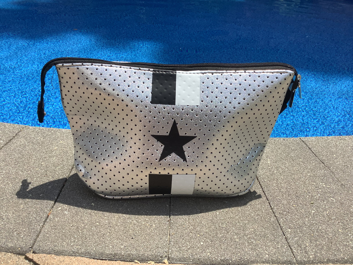 Silver Star Neoprene Cosmetic Case/ Clutch