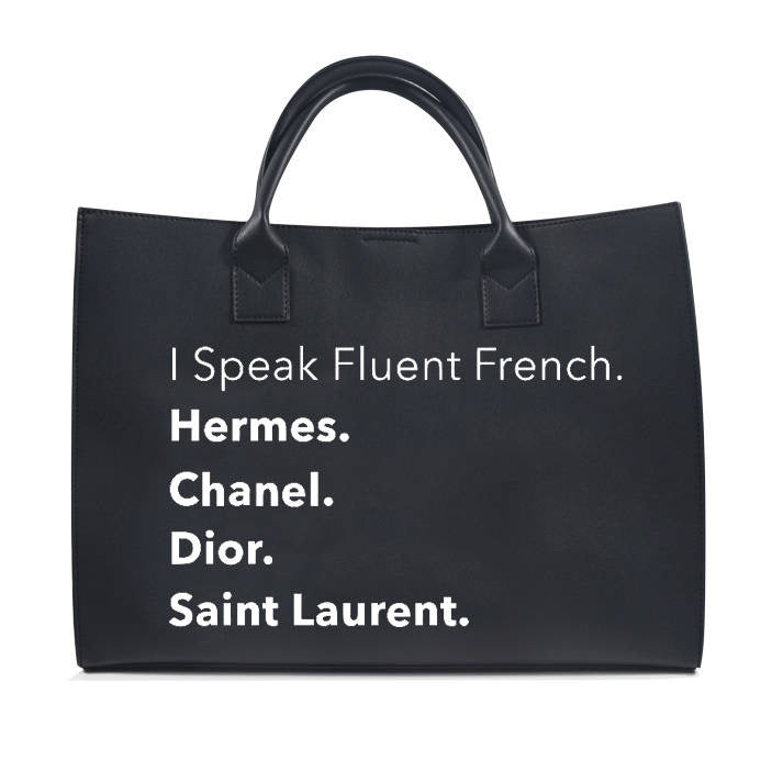 I Speak French Vegan Leather Tote - Assorted Colors