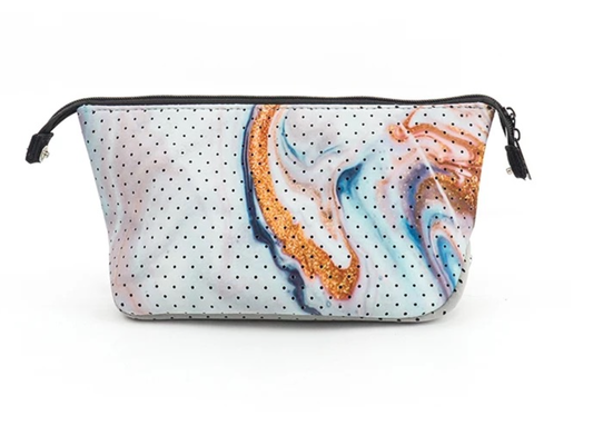 Light Aqua Geode Cosmetic/Wallet/Purse Neoprene Bag