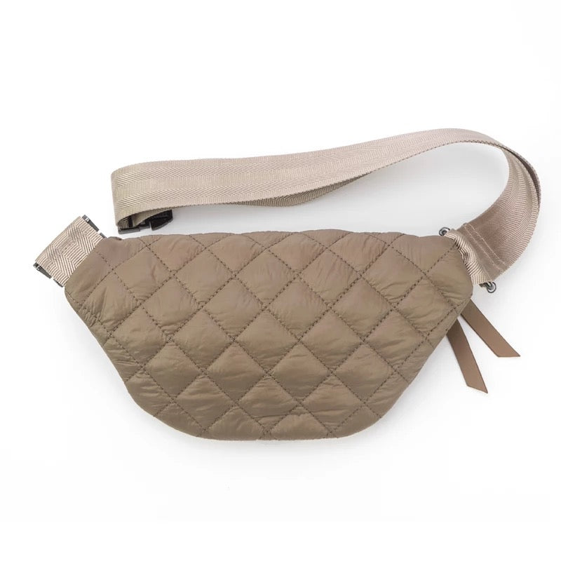 Quilted Puffer Fanny Pack - Tan or Black