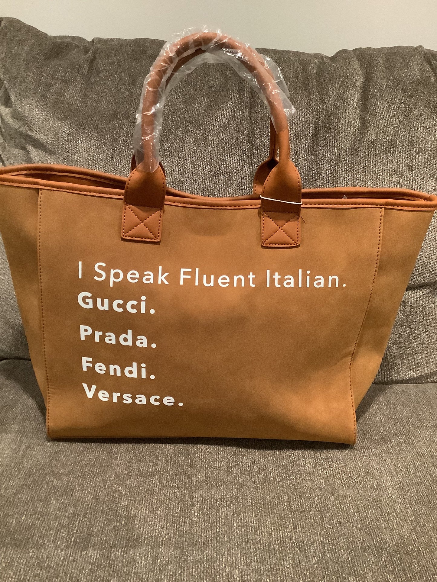 Nubuck Speak Italian Tote - Camel, Grey, Black