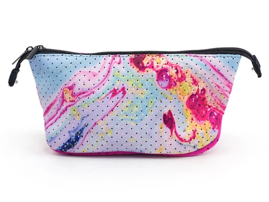 Pink Mix Geode Cosmetic/Wallet/Purse Neoprene Bag