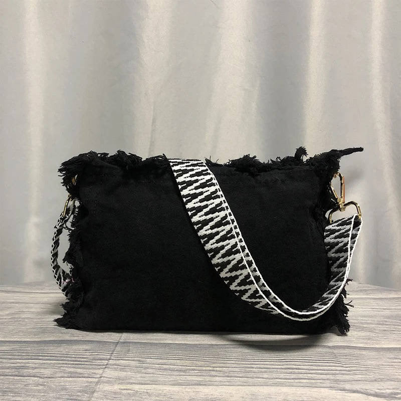 Canvas Fringe Clutch/ Crossbody - Assorted Colors