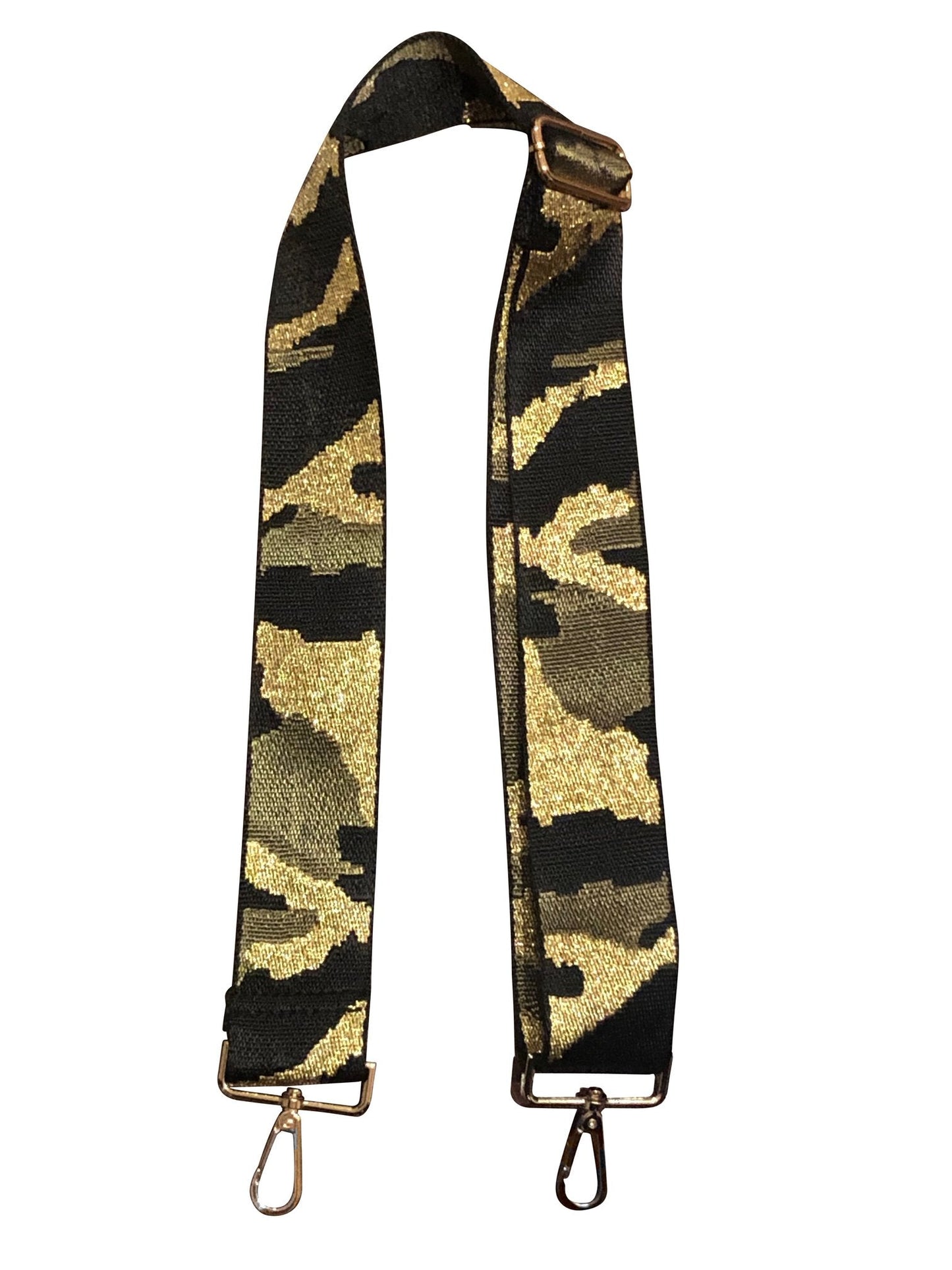 CAMOUFLAGE ADJUSTABLE BAG STRAP - ARMY GREEN/BLACK/GOLD