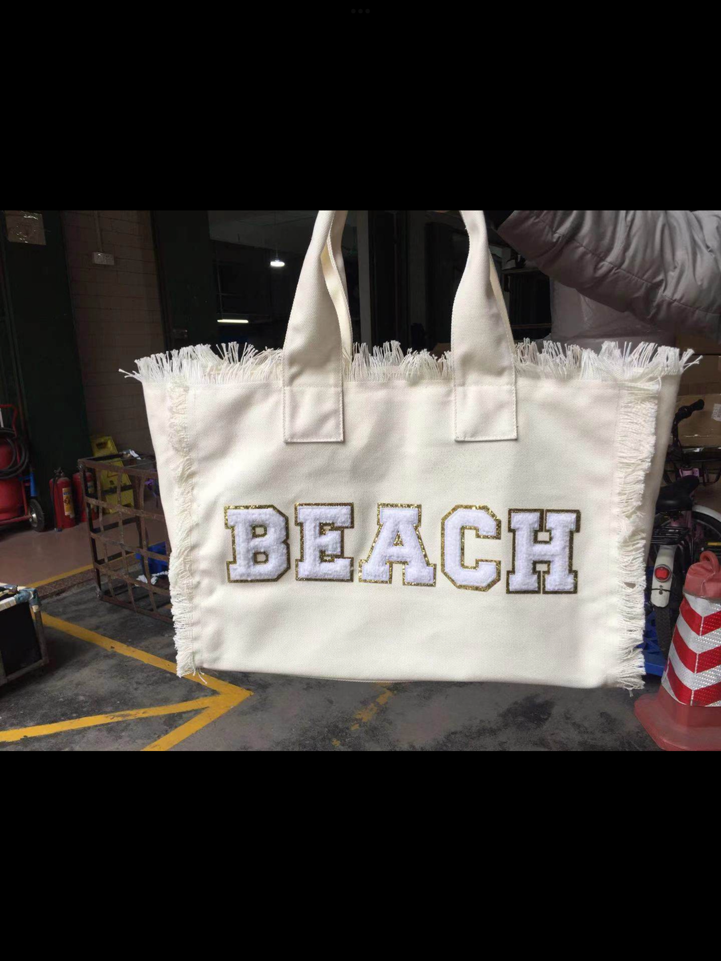 Beach Fringe Canvas Tote Bag - Assorted Colors