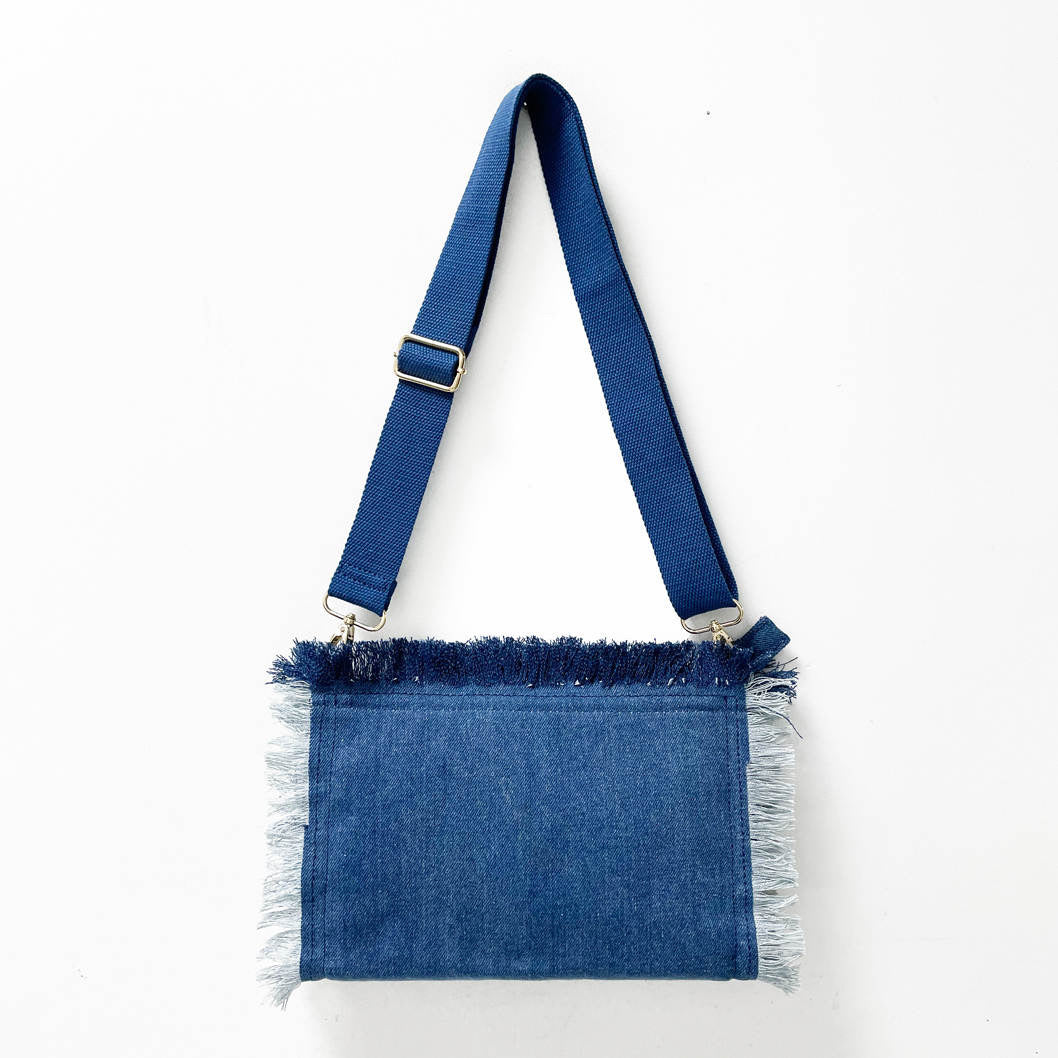 Canvas Fringe Clutch/ Crossbody - Assorted Colors