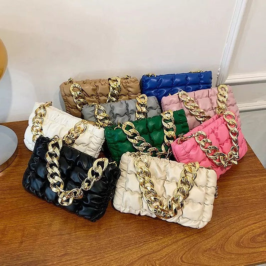 Small Quilted PU Clutch Crossbody - Assorted Colors