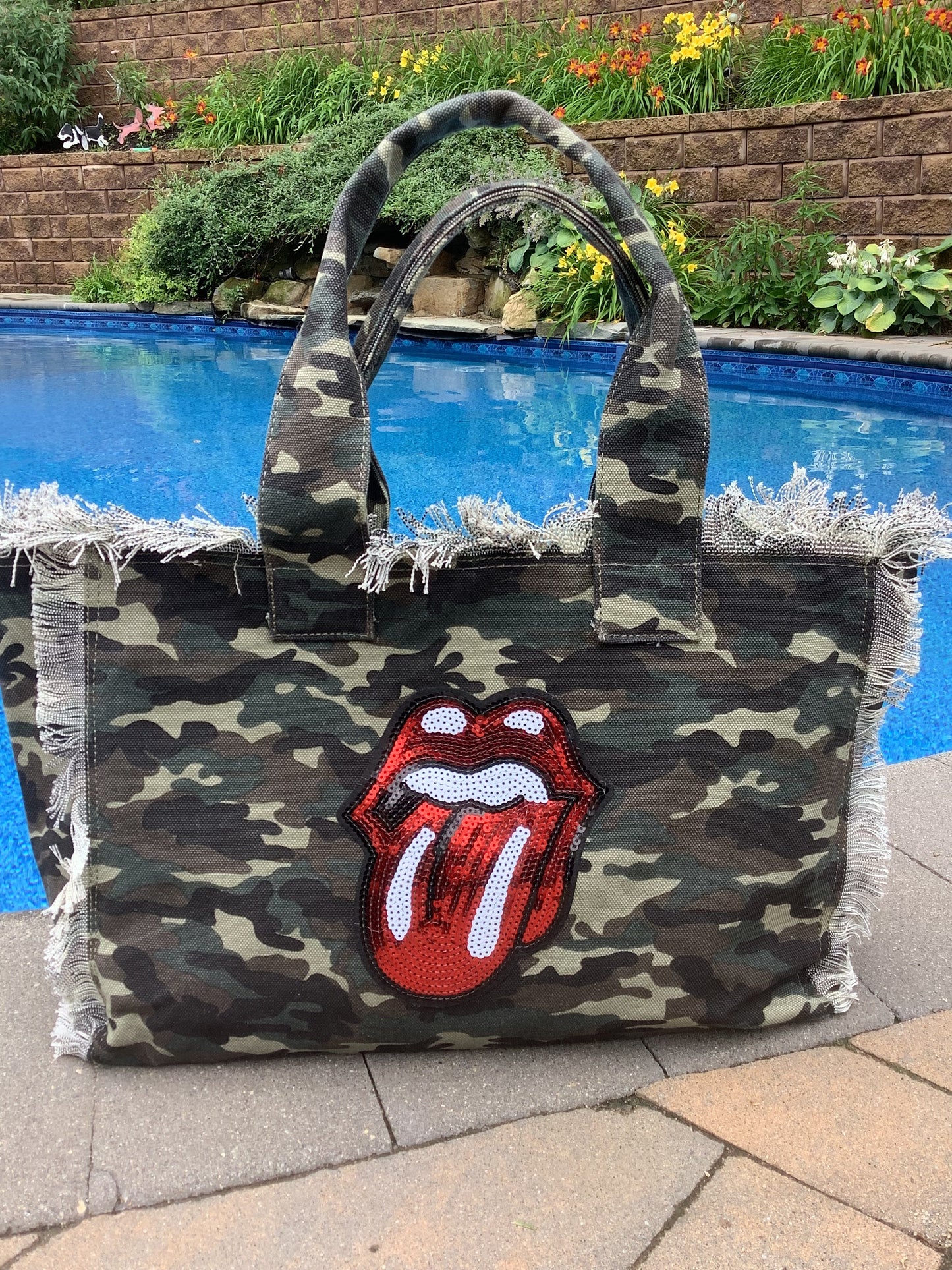 Camo Stones Canvas Tote