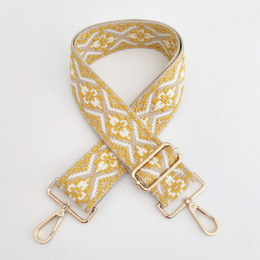 Yellow Embroidered Bag Strap