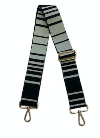 Black/Cream Variegated Stripe “2 Bag Strap